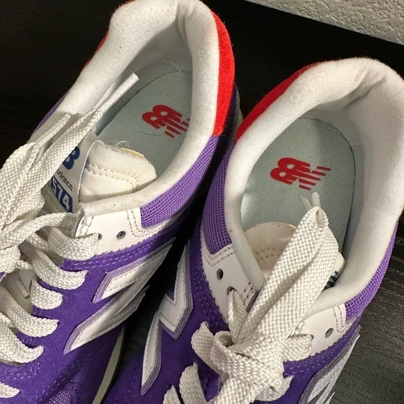 New Balance 574 Purple and Red Sneakers - Picture 4 of 9